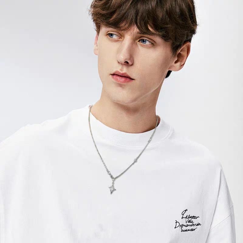 Exclusive Design Cross Necklace for Men - High-end and Luxurious Titanium Steel Pendant with Snake Bone Chain for Men