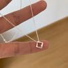 Geometric Cube Necklace For Women Minimalist Stylish High-End Small Luxury Choker Chain Daily Wear Versatile Jewelry