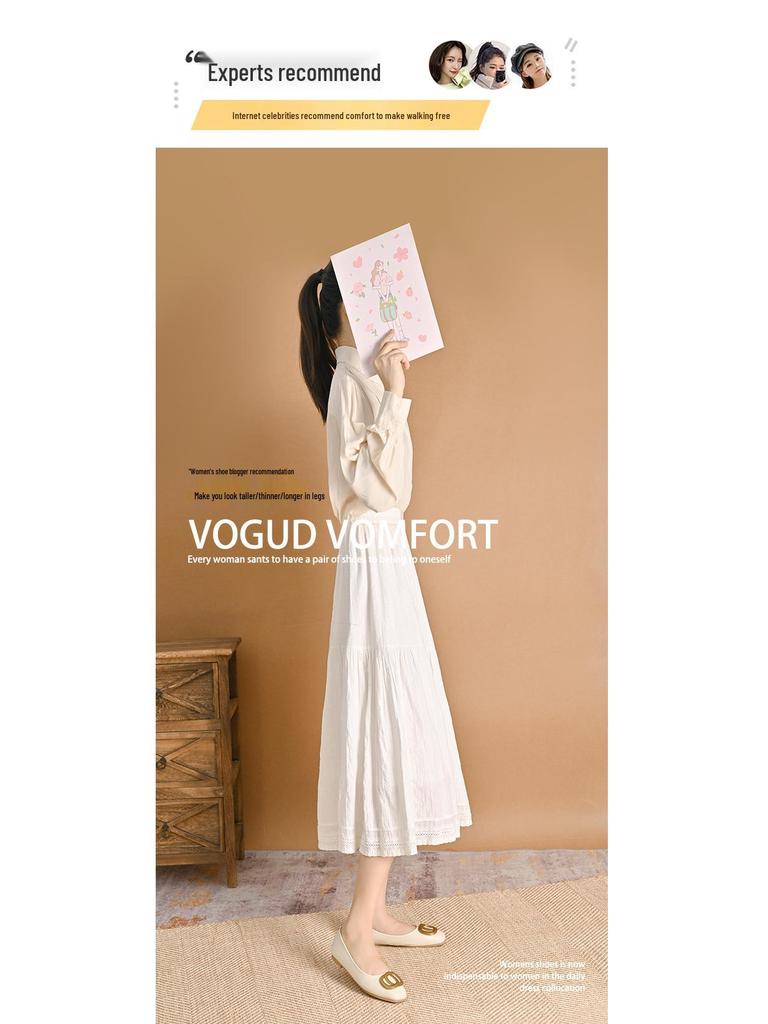 Women's Square Toe Soft Leather Flats - Spring 2025 Professional Work Shoes with Flat Heels, Genuine Leather