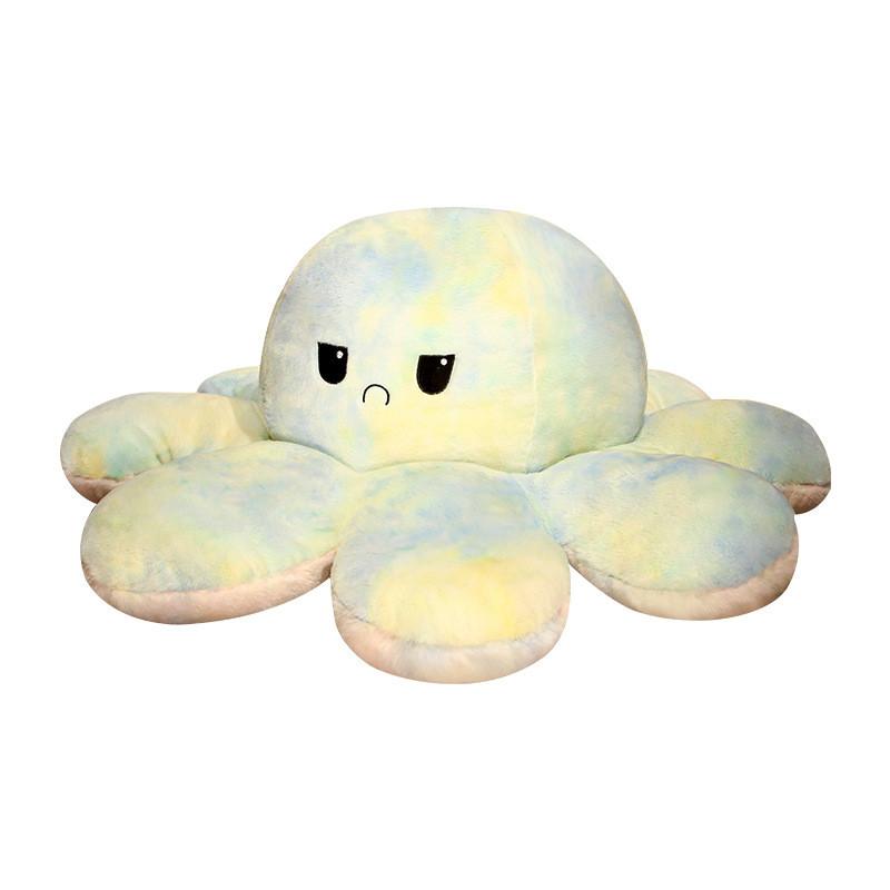 Reversible Dye Scape Octopus Plushie With Cartoon Animal Shape For Kids Bedroom Decor