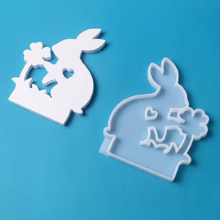 Silicone Molds Rabbit Candle Holder Resins Molds DIY Flame Candlesticks Mould