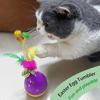 Kitten Self-Play Roly-Poly Easter Egg Cat Toy, Interactive Tumbler with Feather & Bell, Fun Egg-Shaped for Indoor Kittens, Engaging Feather Bell Toys