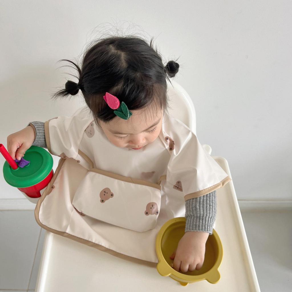 Koreanischer Sommer Ärmelloser Wasserdichter Kleinkind Latz - Baby Fütterung Fleckenabweisender Ganzkörper Schürze