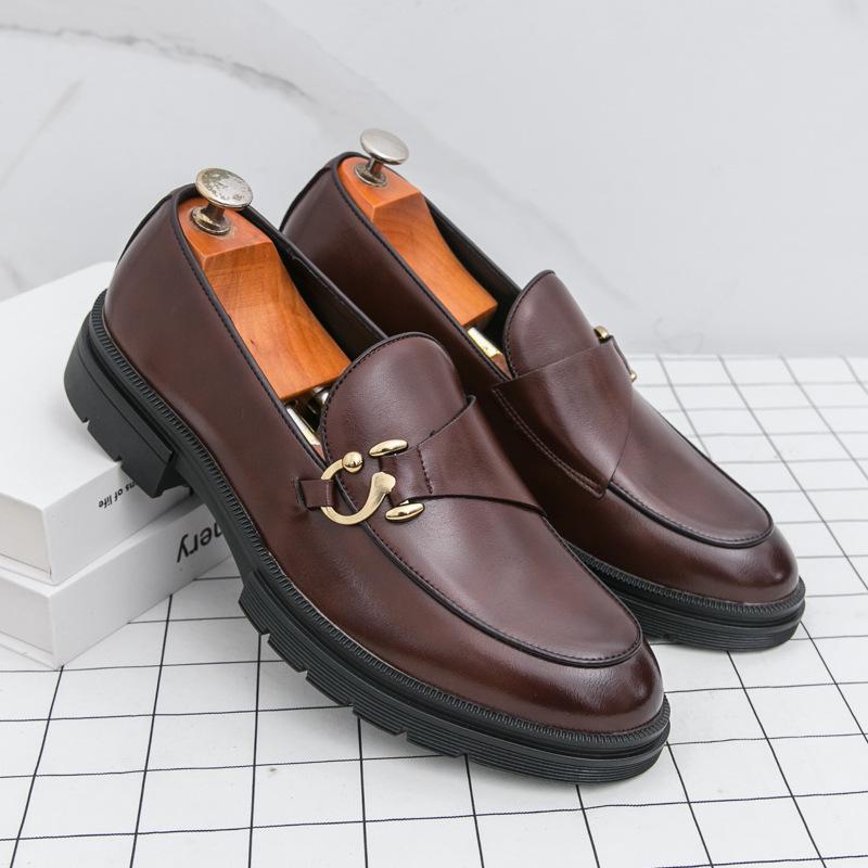 Men s Large Size Leather Pointed Toe Slip-On Loafers - New Arrival Business Formal/Casual Shoes 44