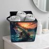 A Fish Leaping Out of The Water 5D Diamond Painting Storage Basket Full Round Drill Mosaic Diamond Embroidery Cross Stitch Kits Home Decor Home Decor