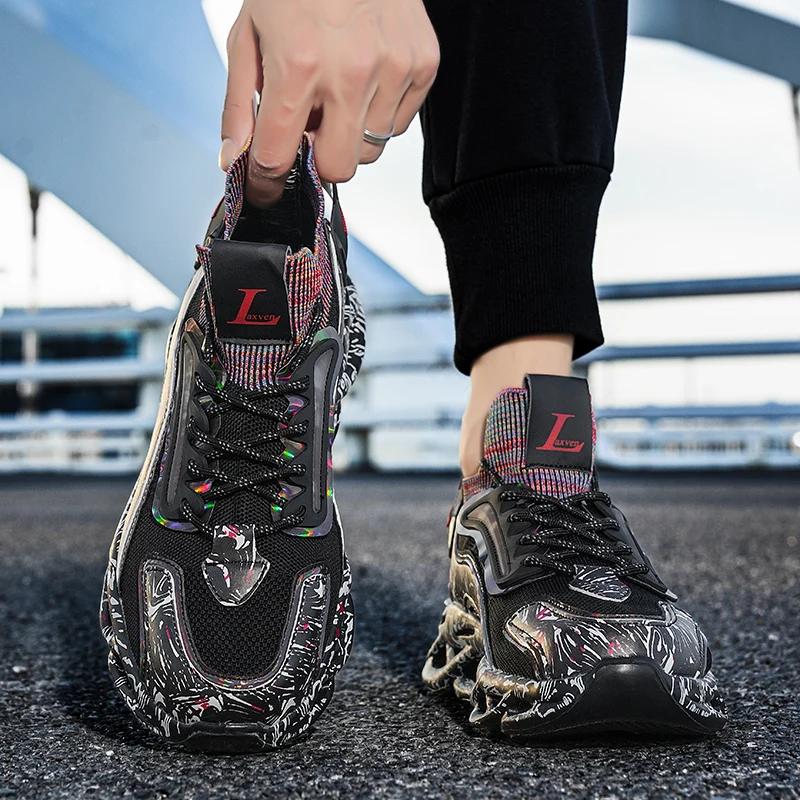 Fashion Shoes Men Sneakers Male Casual Mens Shoes Breathable Luxury Tennis Men's Running High Elastic Soft Sole Outdoor Fitness Shoes