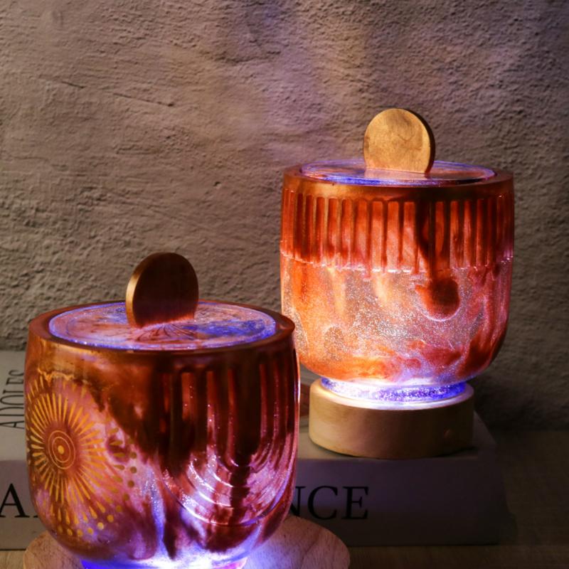 DL   DIY Resin Epoxy Mold Storage Box Silicone Mold Gypsum Aromatherapy Candle Cup