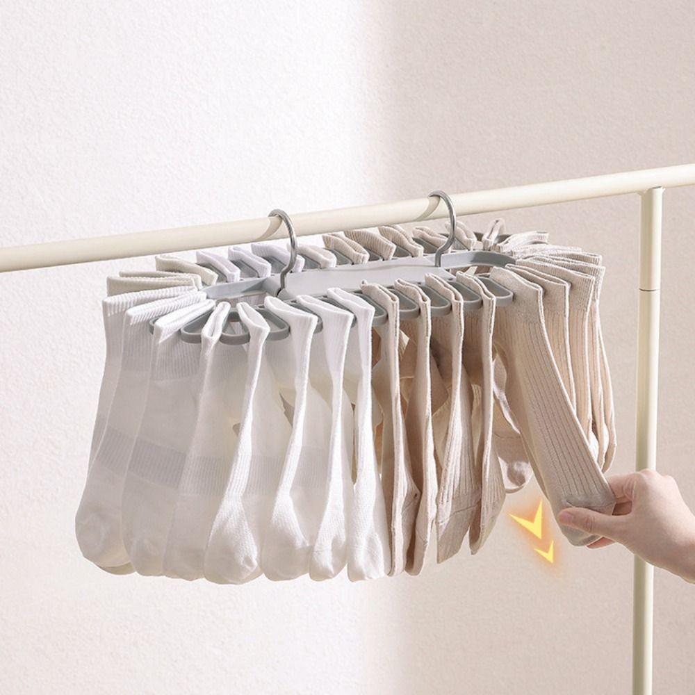 Space Saving Socks Drying Rack Folding Underwear Hanging Clip Durable Clothes Hanger