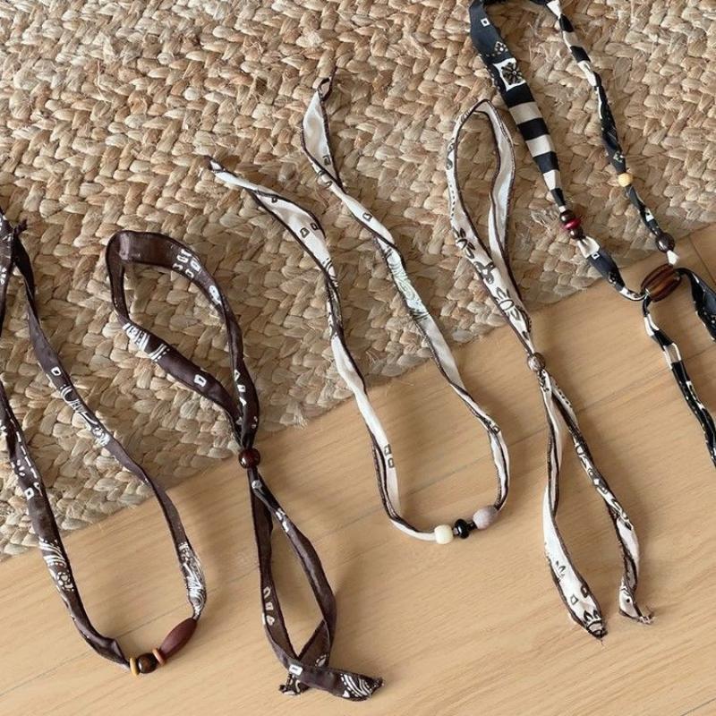 Scarf Chain Necklace Clavicle Chain Wood Bead Necklace Jewelry Accessories Ethnic Style Bohemian Choker Women