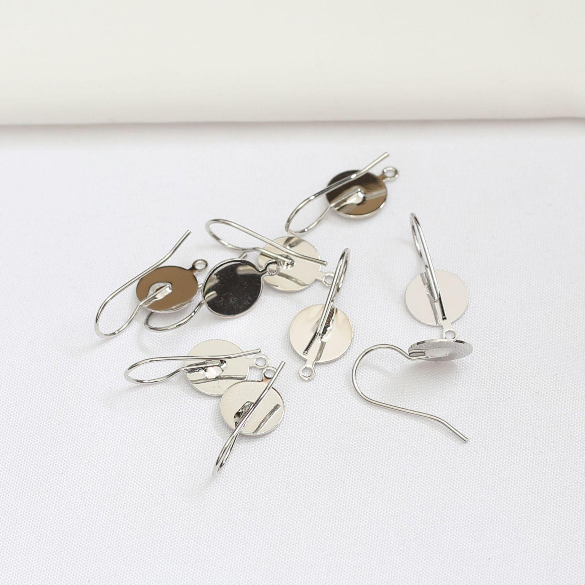 

10 шт. сохраняющего цвет золота 14 карат, аксессуары для крючков, плоский поддон, ручная работа, материалы, антиаллергенные заушники M7 10mm tray