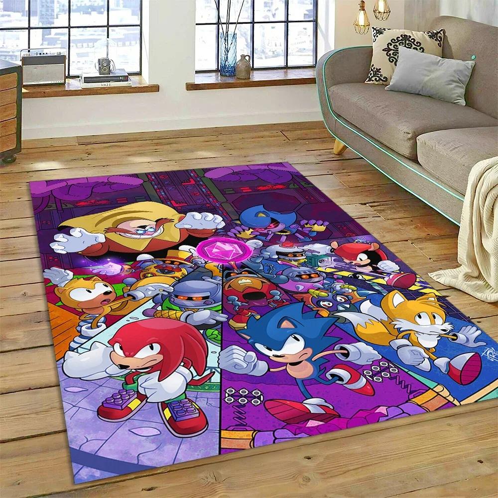 Game Anime 3D S-Sonic Cartoon Carpet Rug for Bedroom Living Room Home Sofa Decoration,Children Game Large Decor Floor Mat Gift
