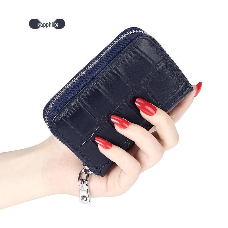 Alligator Pattern RFID Leather Anti-theft Accordion Card Holder - Large Capacity for Men's Business and ID Cards