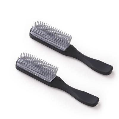 UMAI Flat Hair Brush with Strong & Flexible Bristles | 9-Row Curl Defining Brush for Thick Curly & Wavy Hair | Large Fan-type Head | Hair Styling Br