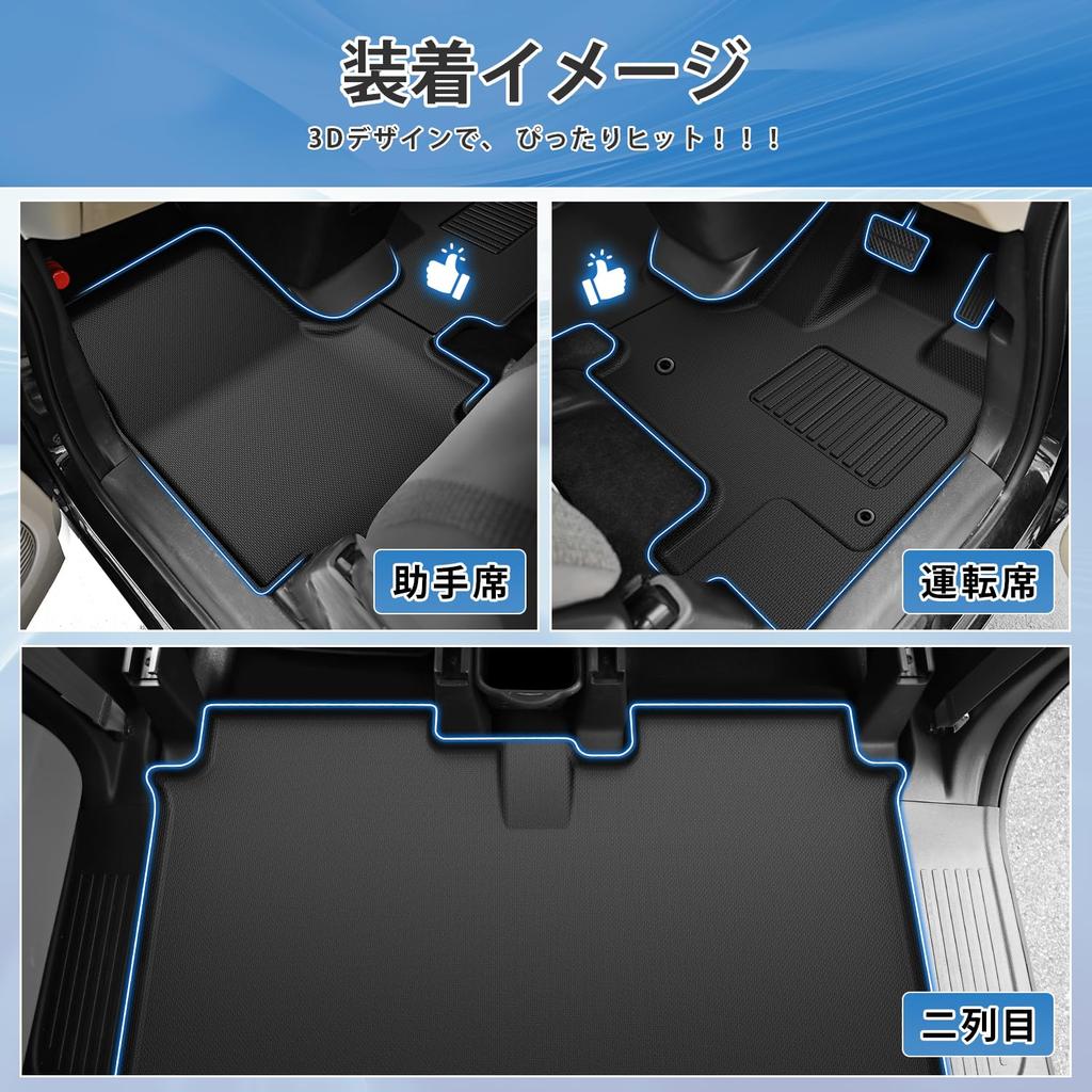 NEWXPE Floor Mats AUTO SPEC Honda NBOX 3D Waterproof Car Floor Compatible with NBOX 2nd Generation Custom September 2017 September Made of New Rubber