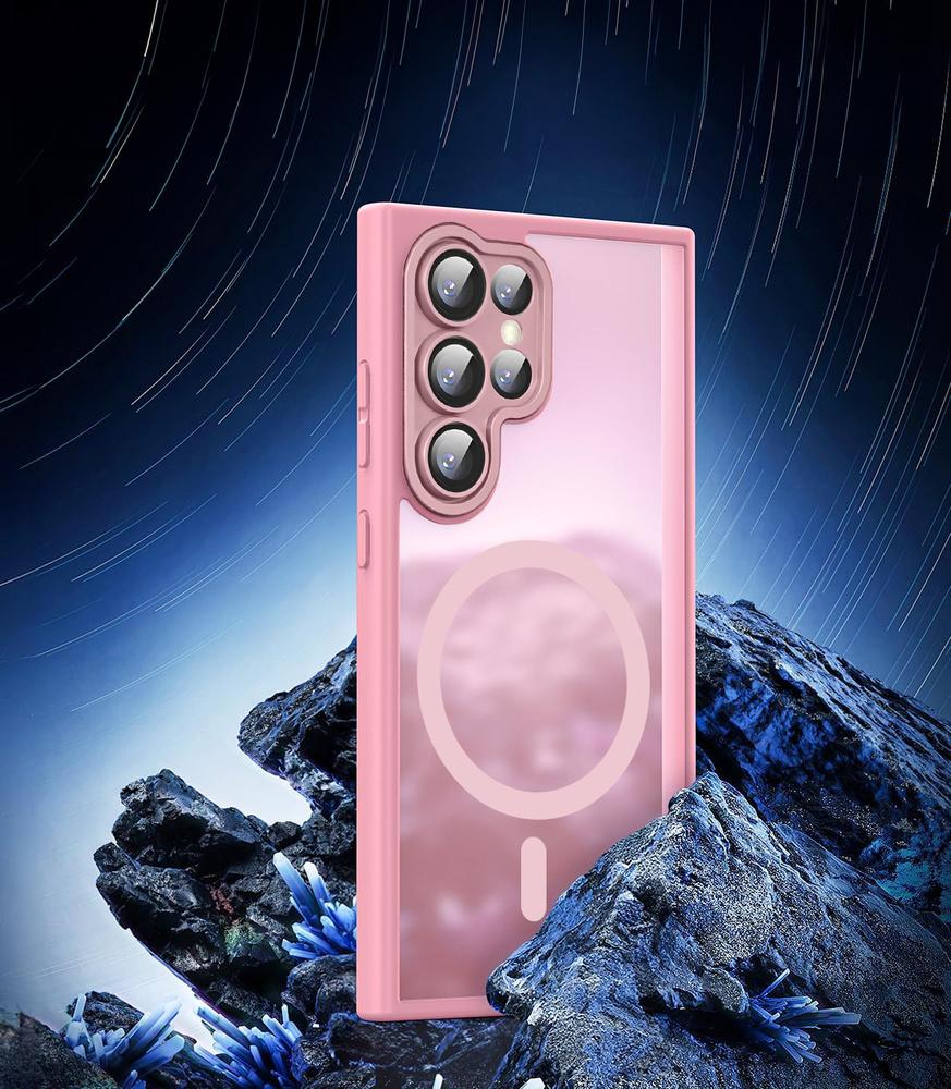 Samsung Galaxy S25 Ultra Case, for MagSafe, ERBORD Matt Case, Pink + Screen Protector