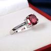 Roter Rubin Oval Eiform Edelstein Sterling 925 Silber Eheringe für Damen Braut Feiner Schmuck Verlobung Ring Zubehör