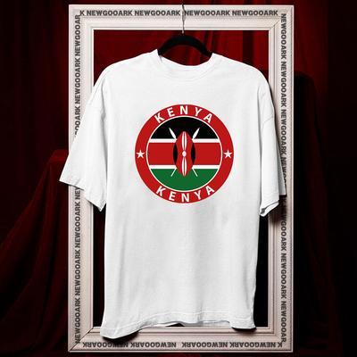 Kenya Kenya drapeau armoiries chemise Femmes Unisexe Décontracté coton t-shirts imprimés Mode adulte ropa hombre