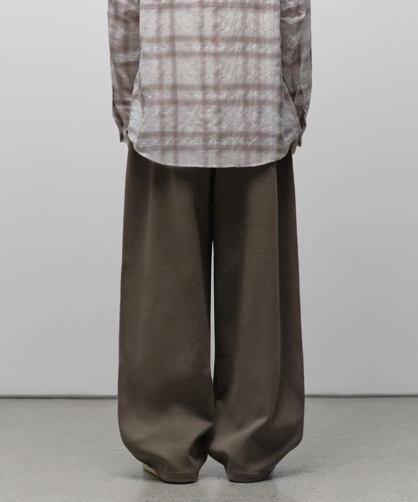 MUSINSA STANDARD Double Knit One-Tuck Wide Lounge Sweatpants [Brown]