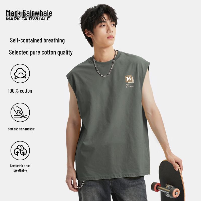 

Mark Fairwhale Men s Heavyweight Soft Cotton Loose Fit Tank Top