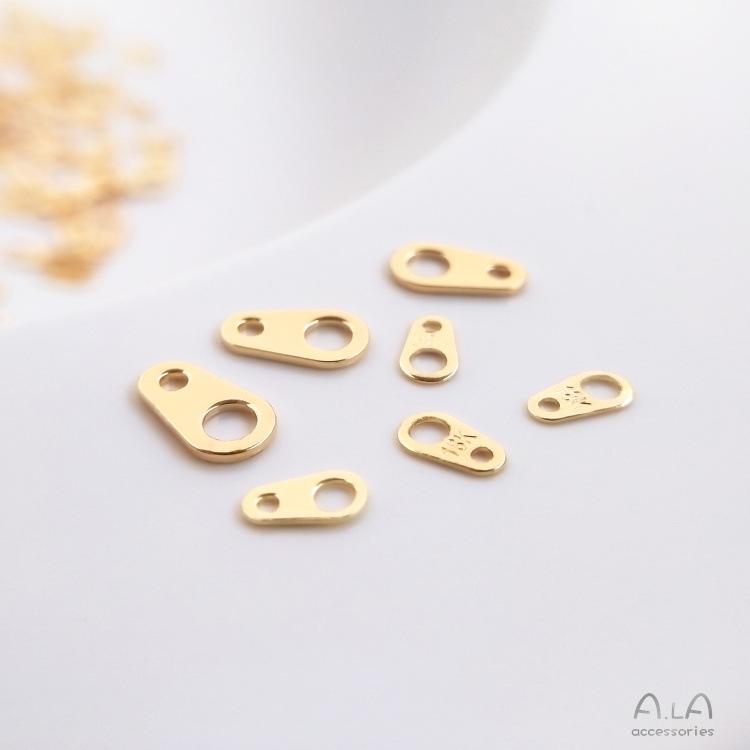 14k Gold-Filled Color-Preserving Double-Hole Clasp 8-Shaped Tag for DIY Bracelets & Jewelry Making