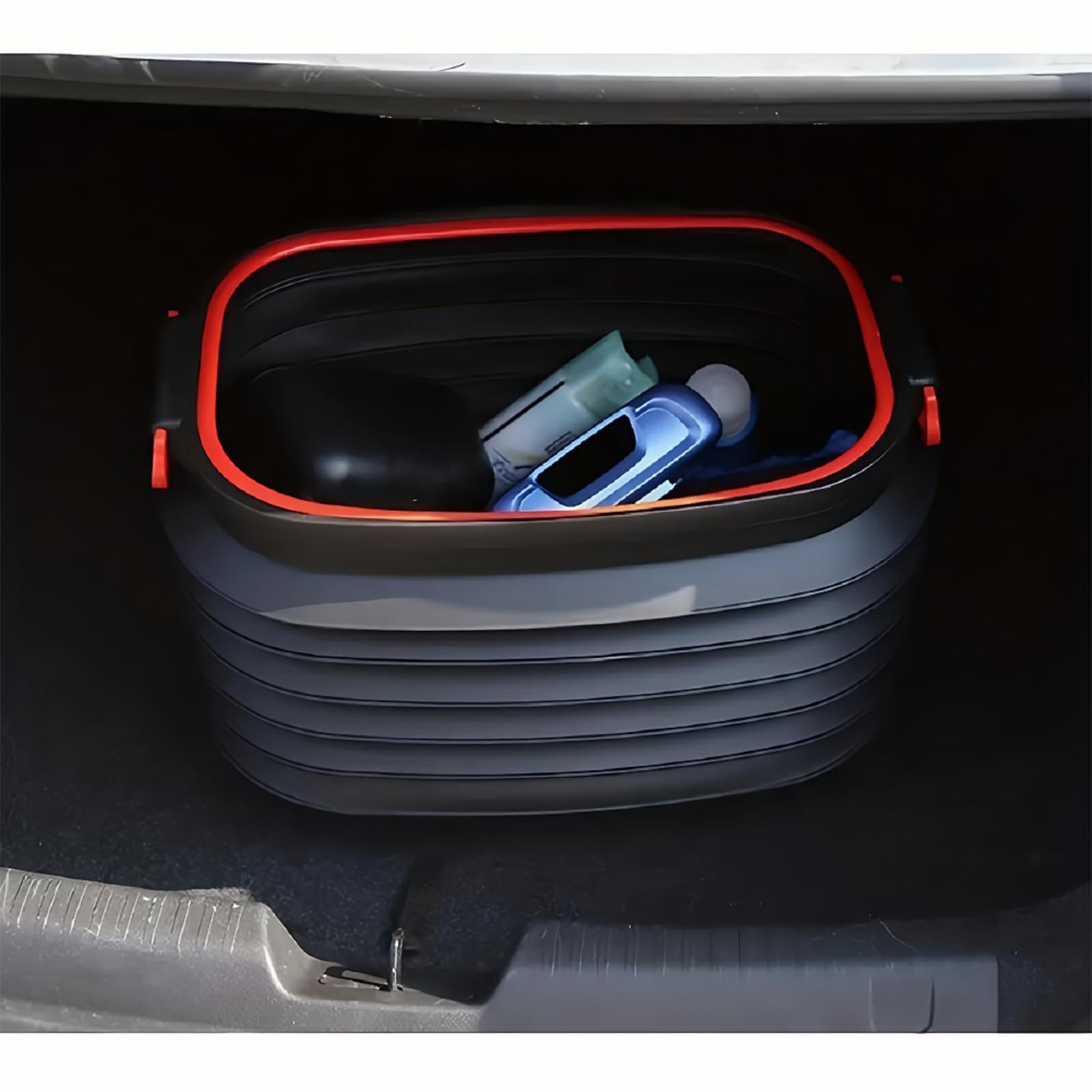 

37L Car Trash Can with Handle Folding Bucket Multifunctional Storage Bucket Portable Car Trunk Organizer for Fishing Camping United States