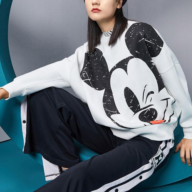 Li-Ning X Disney Co-Branded Loose Pullover Sweatshirt Women Tops Milk-White AWDQC28-1