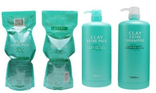 MoltoBene Шампунь для волос с глиной Clay Esthe EX, Маска для волос с глиной Clay Esthe EX 1000 мл Набор из 4 шт. с пустыми помпами