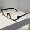Vintage Cat Eye Glasses Women Fashion Semi Metal Rim Blue Light Blocking Optical Frames Trendy Brand Design Eyeglasses