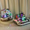 Glowing Christmas Music Box with Rotating Ornament, Water Spray, and Resin Fountain Gift.