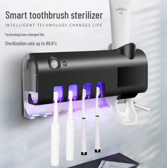Multifunctional Automatic Toothbrush Holder and Squeezer - Wall-Mounted, Punch-Free