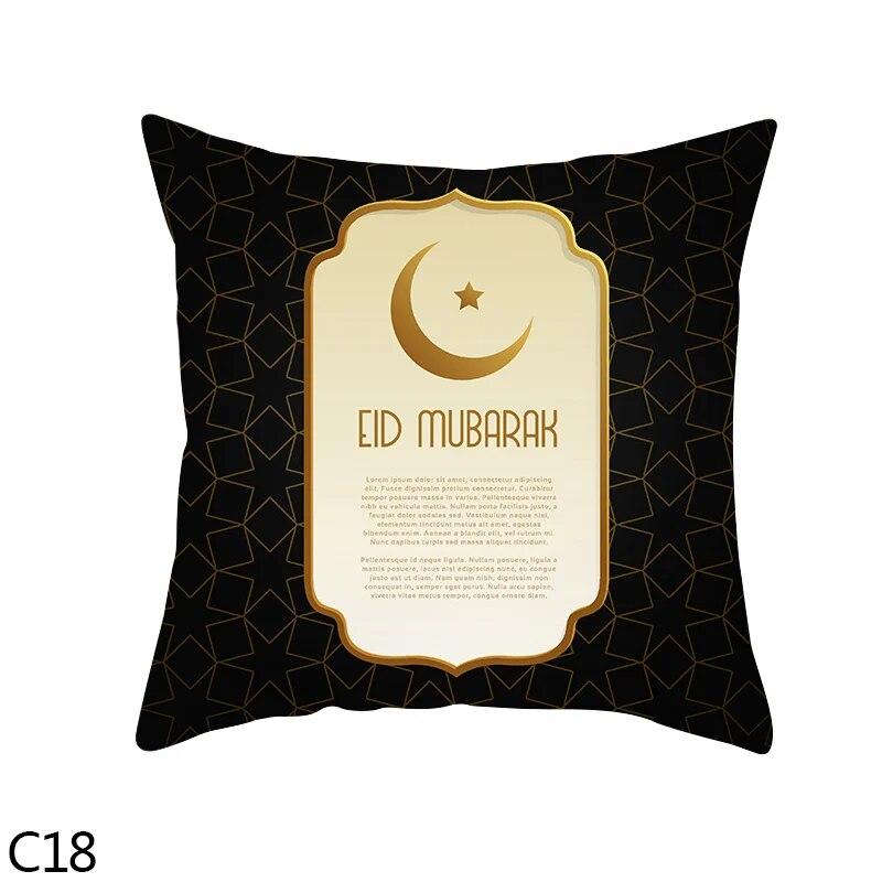 Muslim  Ramadan Eid Mubarak Print Sofa Cushion Cover Pillowcase Home Decor Party Car Bedding