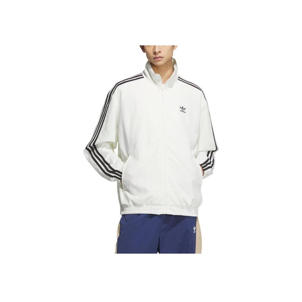 adidas Originals Firebird Träningsjacka Logotyp Rand Sport Bekväm Ståkrage Långärmad Jacka Herr Jacka Han-Jade-Vit KC1455