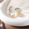 Floral Zircon Inlaid Hollow Luxury Earrings - Exquisite Korean Style
