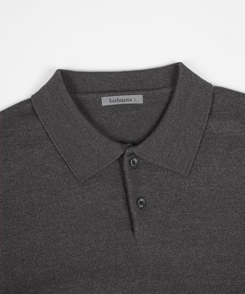 BIRBANTE Soft Washable Collared Knit - Charcoal