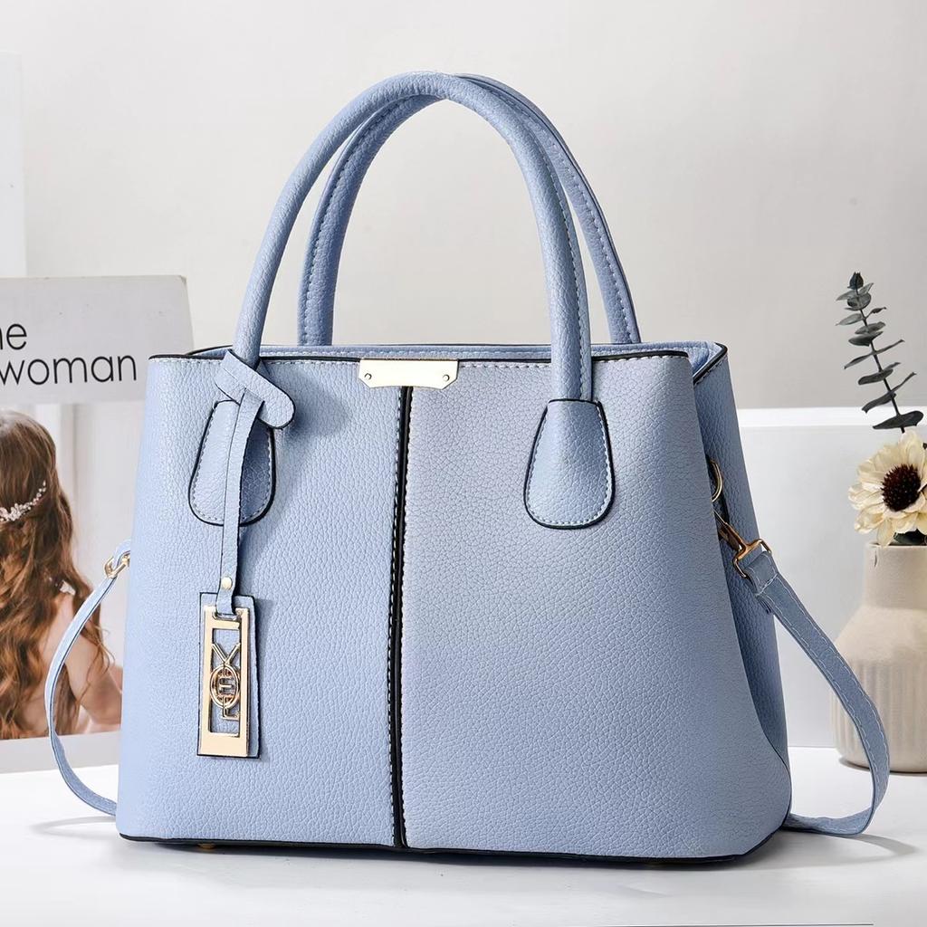Borsa da donna semplice borsa a spalla borsa a mano in pelle PU grande capacità borsa a tracolla borsa da lista cablata