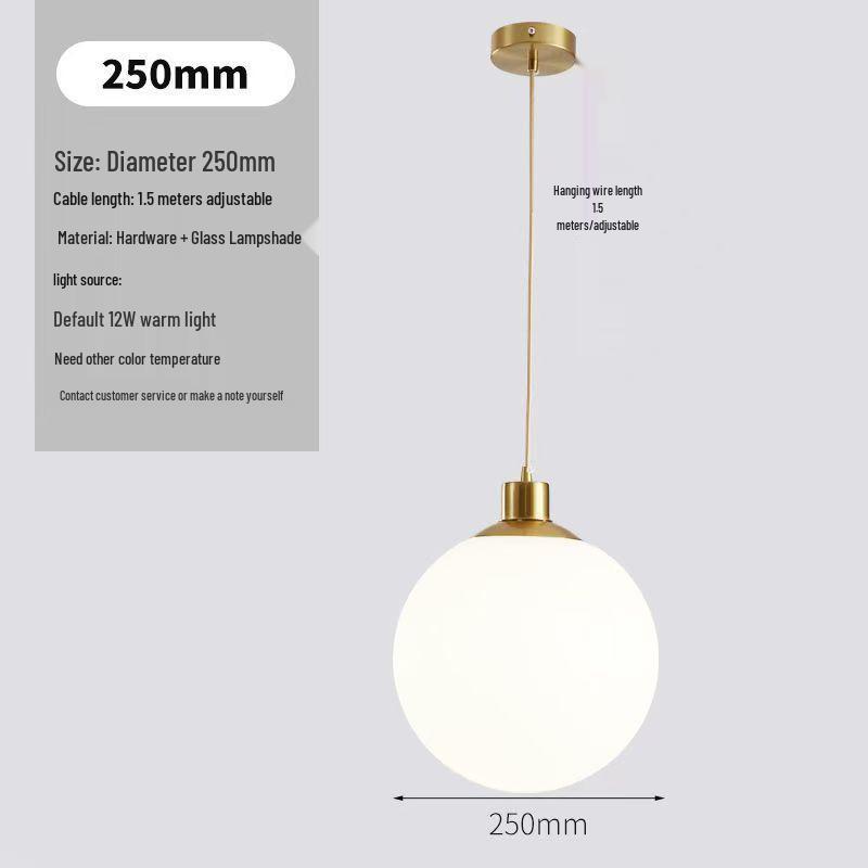 Nordic White Glass Ball Pendant Light for Restaurants, Clothing Stores, and Cabinets - Single Head Decorative Lamp