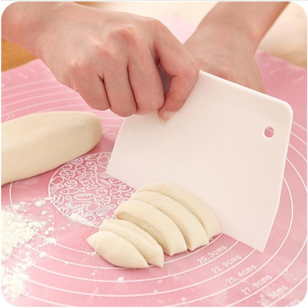Pastry Cutter Plastic Cake Spatulas Dough Scraper Trapezoid Bread Pizza Fondant Tools Butter Knife Multiduty White Safe Bakeware
