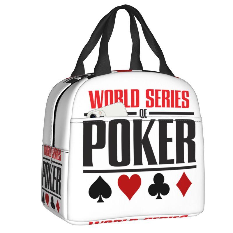 Poker Four Suits Portable Lunch Box Waterproof Card Game Players Cooler Thermal Food Insulated Lunch Bag School Children Student Lunch Bag