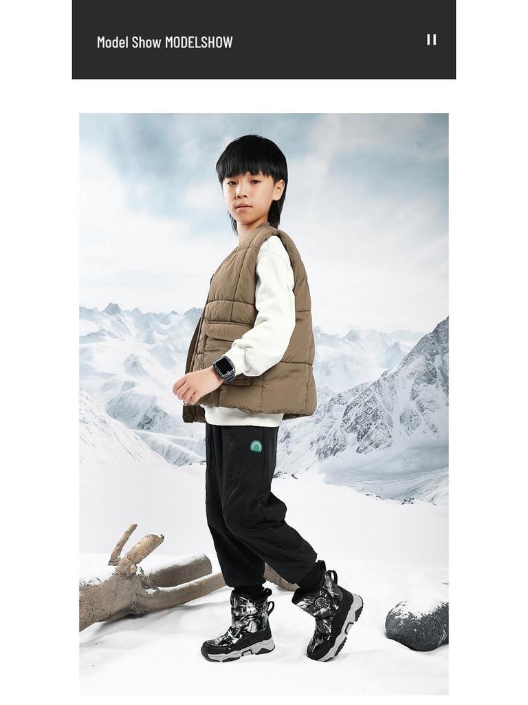 2024 Kids' Mid-Calf Winter Snow Boots for Boys and Girls