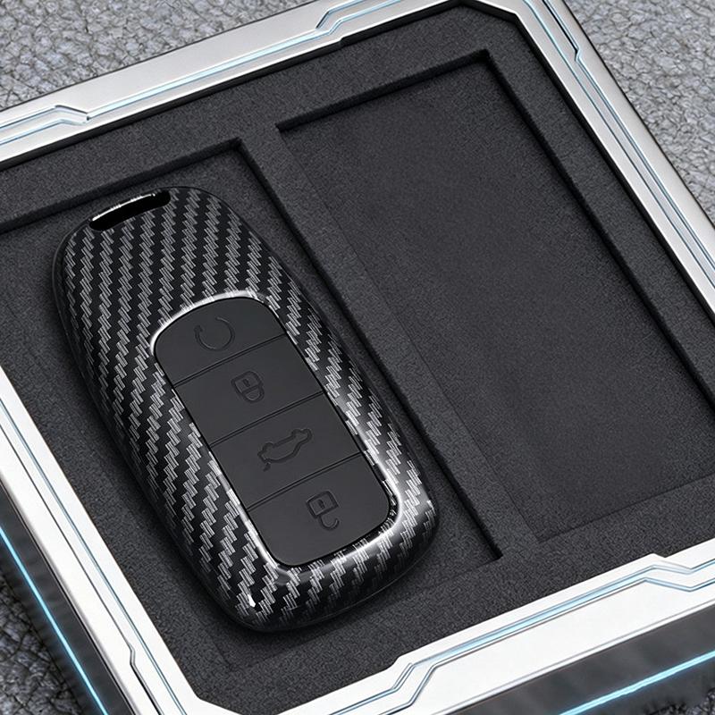 Abs Carbon Fiber Style For Chery Jaecoo 7 J7 J8 Phev Remote Smart Car Key Case Cover Fob Bagkeychain Accessories