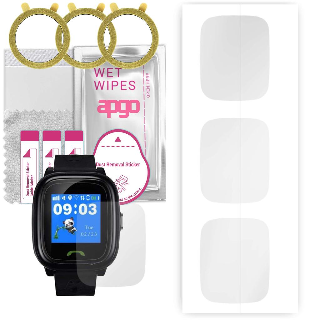 3x apgo Hydrogel Screen Protector pro Canyon Kids CNE-KW51, hydrogelová fólie, s polohovací vrstvou snadná instalace