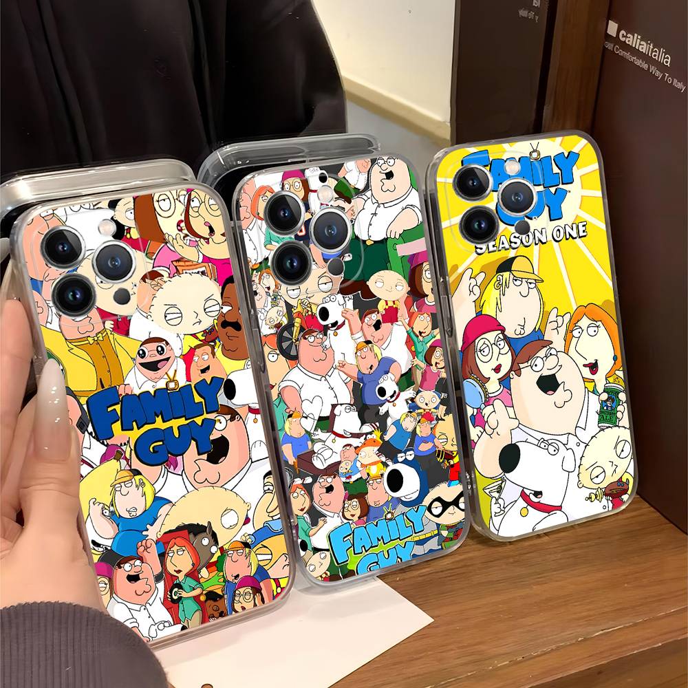 Aesthetic F-Family G-Guy Transparent Phone Case For IPhone 16 15 14 13 12 11 Pro Max Plus Soft Cover