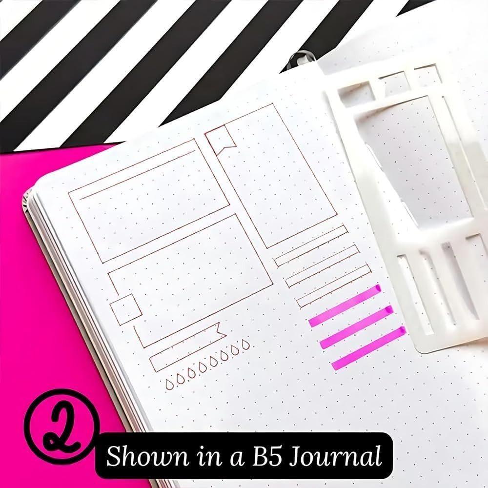 3Pcs/Set Manual Log Planning Template Set Reusable Flexible Journal Stencils