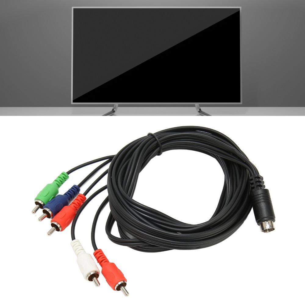 Red Green Blue and Red White 10 Pin DIN to 5RCA Cable AV Connection Wire Cable Home Entertainmen