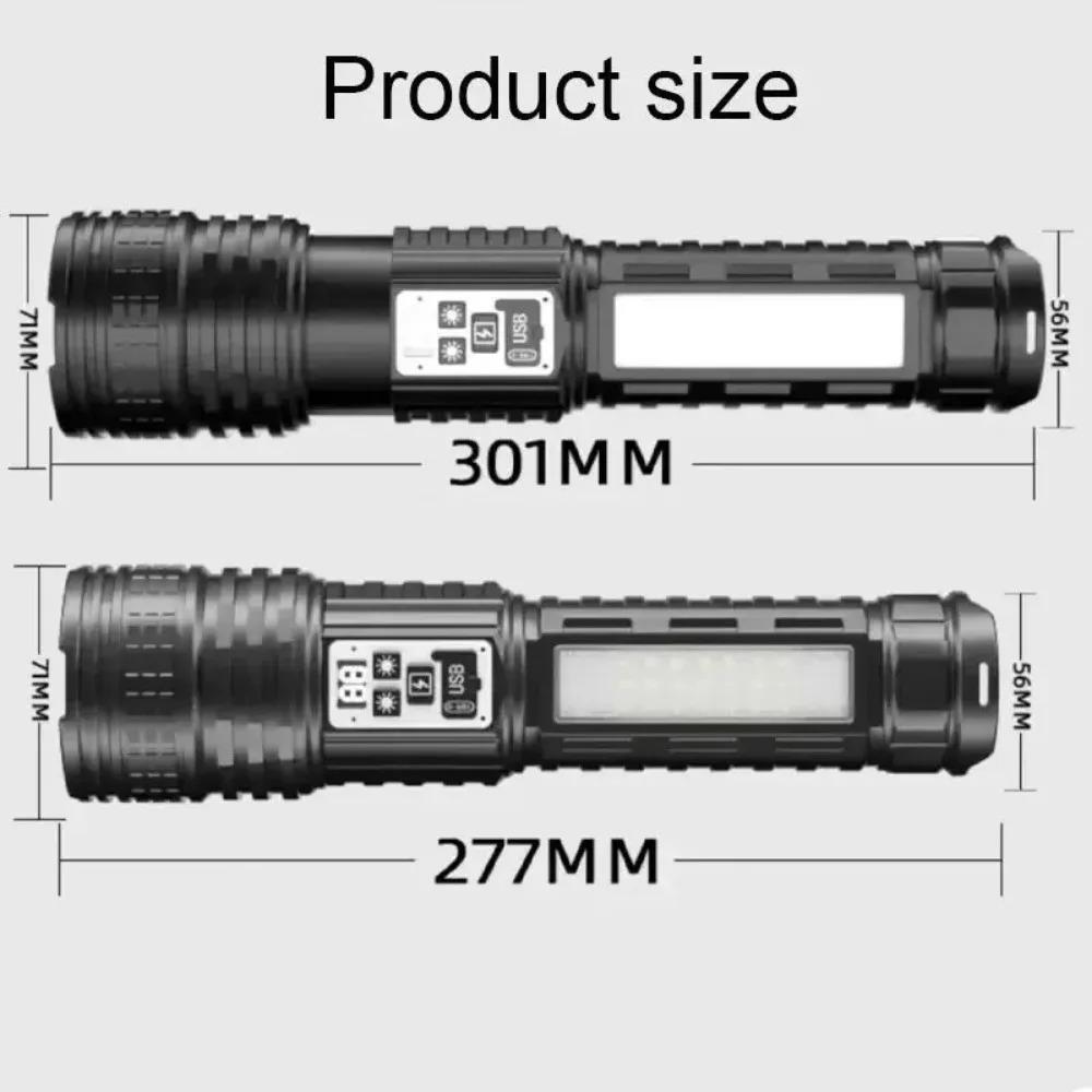 10000LM LED White Laser Built-in Battery Flash Light Emergency Spotlights 5km Most Powerful Led Flashlights Tactical Lights