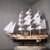 40cm Wooden Ship Modern Home Room Decoration Handicraft Ornament Birthday Gift Simulation Sailboat Study Office Party Decoration