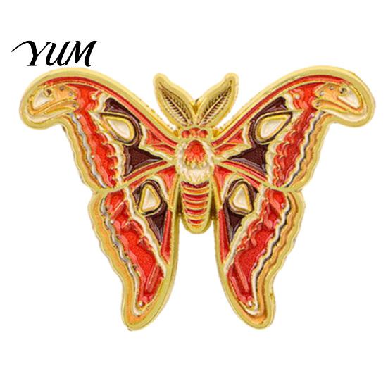 Men Women Jewelry Accessories Vintage Enamel Moth Brooch, Cartoon Insect Alloy Lapel Pin, Retro Clothing Decoration for Suit Dress Coat Scarf Pin