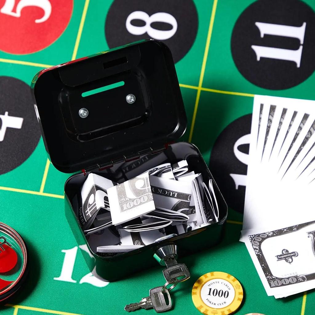 1/2 st Pengerskåp Låsbart Spargris med Nyckel Portabelt Handhållet Robust Metall Pengeförvaringslådor för Vuxna Barn Gåva