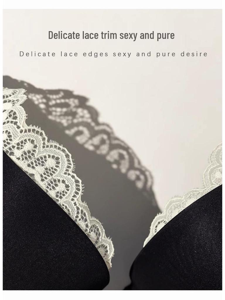 Sexy Lace Push-Up Bra Set for Women - Enhances Small Chest, Anti-Sagging, Seamless, Comfortable - Perfect for Autumn and Winter