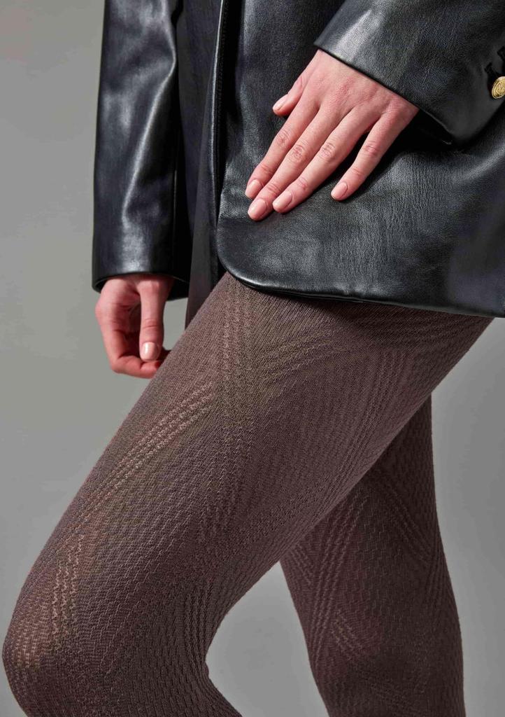 Rajstopy brązowe bawełniane 120 den 1930 Rambi Cottone Legs